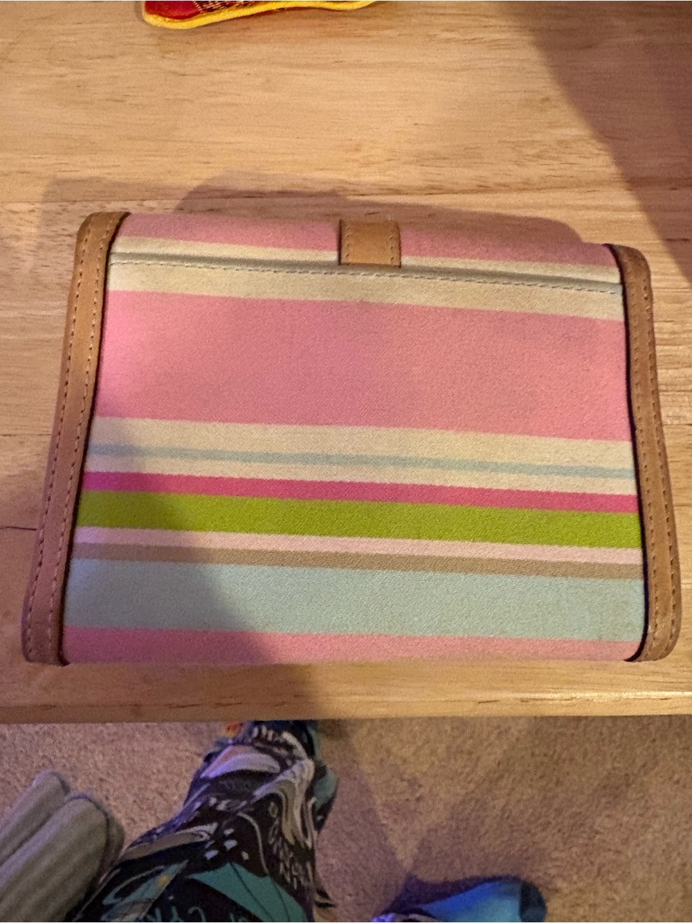 Coach Pink and Tan Striped Wallet - Picture 3 of 6